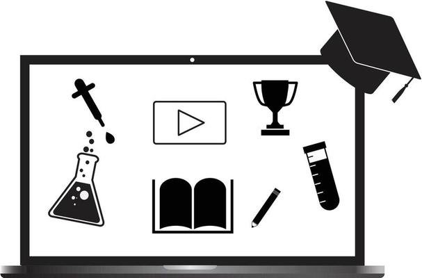 online education icon on white background. flat style. elearning concept for your web site design, logo, app, UI. e-learning platform symbol. online courses sign.