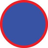 stop blue red circle background sign on white background. prohibitive symbol. blue red forbidden traffic sign. flat style. vector