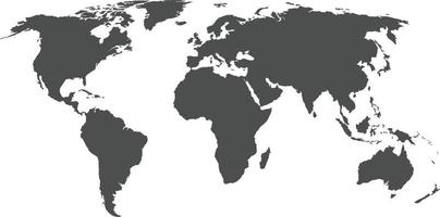 mapa del mundo sobre fondo blanco. tierra plana señal de mapa. silueta del mapa mundial. icono de mapamundi similar al globo. vector