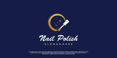 Nail beauty logo for business with creative concept Premium Vector