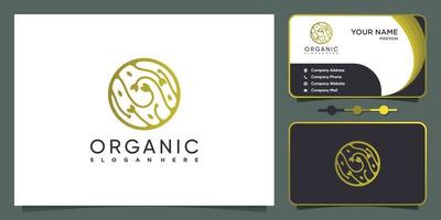 Nature organic logo design with unique concept Premium Vector