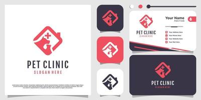 Pet care icon logo design with creative element concept Premium Vector