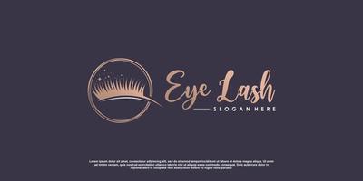 Lash logo design for beauty with creative element Premium Vector