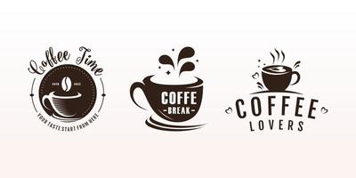 diseño de logotipo de vector de café con vector premium de concepto único