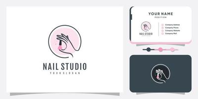 Nail logo design for beauty with creative concept Premium Vector