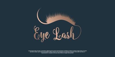 Lash logo design for beauty with creative element Premium Vector