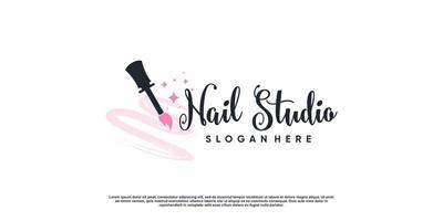 Nail beauty logo design for beauty with creative element concept Premium Vector