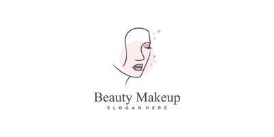 Makeup beauty logo design with lips concept Premium Vector