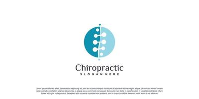 Chiropractic logo for massage and business with creative element concept Premium Vector