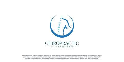 Chiropractic logo for massage and business with creative element concept Premium Vector