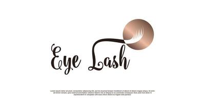 Eyelashes logo with creative concept Premium Vector