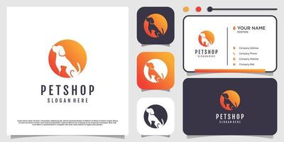 Pet icon logo design with creative element concept Premium Vector