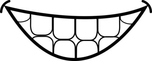 Beautiful smile with healthy teeth linear icon. Thin line