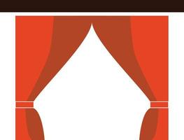 red curtain icon on white background. curtain sign.  theatre stage symbol. flat style. vector