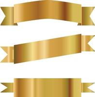 golden ribbon vector. set of  golden ribbons on white background. flat style. vector