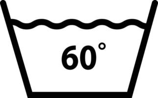 machine wash temperature 60 icon on white background. washing sign. flat style. wash at 60 degree symbol. vector