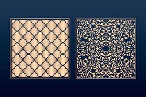 Laser cut ornamental panel templates set decorative lace borders patterns vector decorative elementsborder frame borders pattern islamic pattern files dxf Laser cut panel template cnc files