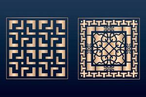 Laser cut ornamental panel templates set decorative lace borders patterns vector decorative elementsborder frame borders pattern islamic pattern files dxf Laser cut panel template cnc files