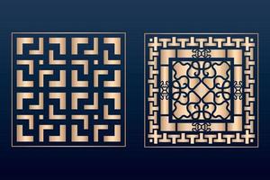 Laser cut ornamental panel templates set decorative lace borders patterns vector decorative elementsborder frame borders pattern islamic pattern files dxf Laser cut panel template cnc files