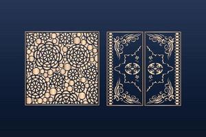 Laser cut ornamental panel templates set decorative lace borders patterns vector decorative elementsborder frame borders pattern islamic pattern files dxf Laser cut panel template cnc files