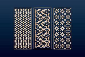 elementos decorativos borde marco bordes patrón patrón islámico archivos dxf plantilla de panel de corte láser, archivos cnc vector