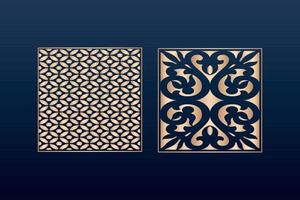 Laser cut ornamental panel templates set decorative lace borders patterns vector decorative elementsborder frame borders pattern islamic pattern files dxf Laser cut panel template cnc files