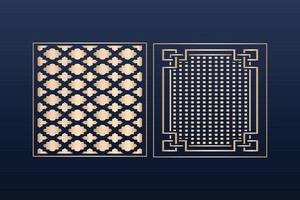 Laser cut ornamental panel templates set decorative lace borders patterns vector decorative elementsborder frame borders pattern islamic pattern files dxf Laser cut panel template cnc files