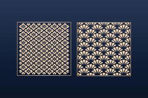 Laser cut ornamental panel templates set decorative lace borders patterns vector decorative elementsborder frame borders pattern islamic pattern files dxf Laser cut panel template cnc files