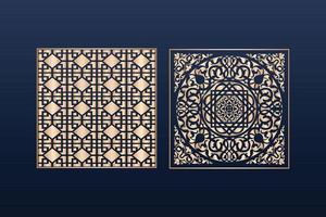 Laser cut ornamental panel templates set decorative lace borders patterns vector decorative elementsborder frame borders pattern islamic pattern files dxf Laser cut panel template cnc files