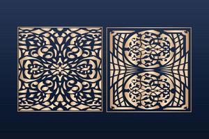 Laser cut ornamental panel templates set decorative lace borders patterns vector decorative elementsborder frame borders pattern islamic pattern files dxf Laser cut panel template cnc files