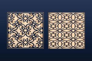 Laser cut ornamental panel templates set decorative lace borders patterns vector decorative elementsborder frame borders pattern islamic pattern files dxf Laser cut panel template cnc files
