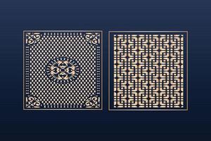 Laser cut ornamental panel templates set decorative lace borders patterns vector decorative elementsborder frame borders pattern islamic pattern files dxf Laser cut panel template cnc files