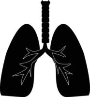 icono de pulmones sobre fondo blanco. signo de órgano interno humano. símbolo de los pulmones humanos. enfermedad del sars. estilo plano vector