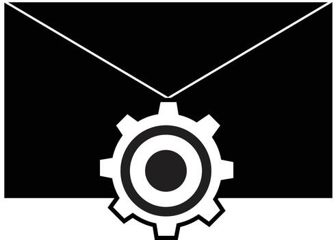 message setting icon on white background. inbox option sign. flat style. email setting symbol. vector