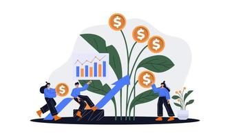Financial or investment growth, increase earning profit and capital gain, success in wealth management concept. Vector illustration