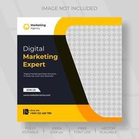 Digital marketing agency video, reels, story, post, and social media banner template vector scalable