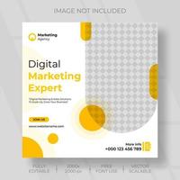 Digital marketing agency video, reels, story, post, and social media banner template vector scalable