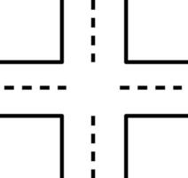 Intersection icon on white background. linked road sign. road symbol. flat style. vector