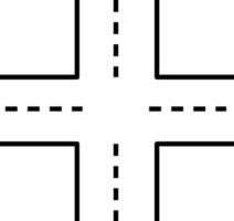 icono de intersección sobre fondo blanco. señal de tráfico vinculada. símbolo de la carretera. estilo plano vector