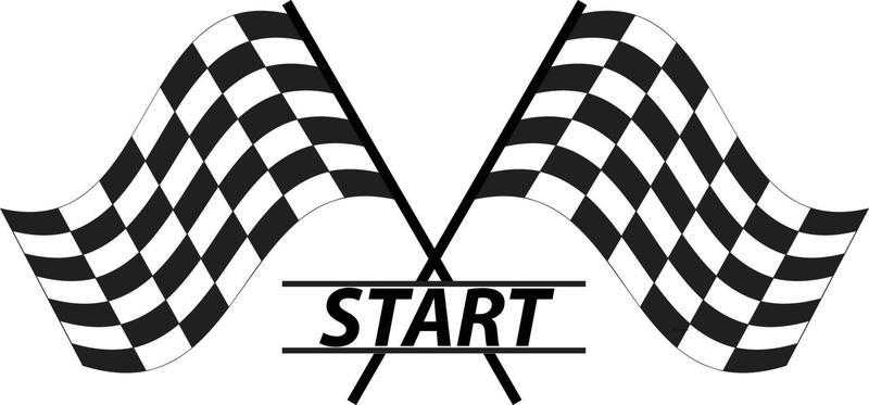 start icon on white background. flat style. race flag sign. start symbol.