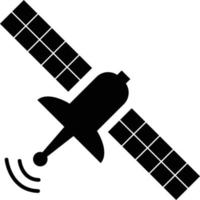 icono de satélite sobre fondo blanco. señal de satélite. estilo plano símbolo de antena parabólica. satélite artificial en órbita alrededor de la tierra. vector