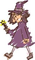 Witch Chalk Drawing vector