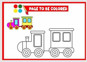coloring book for kids. train vector