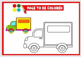 coloring book for kids. truck vector