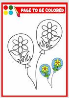 coloring book for kids. balloon vector