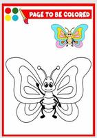 coloring book for kids. butterfly vector