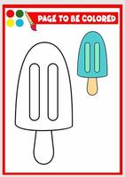 libro para colorear para niños. helado vector
