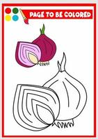 coloring book for kids. onion vector