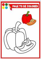 coloring book for kids. bell pepper vector
