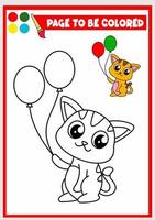 coloring book for kids. cat vector